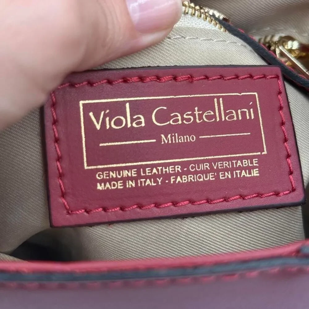 Viola Castellani Burgundy Suede and Leather Covertable Bag